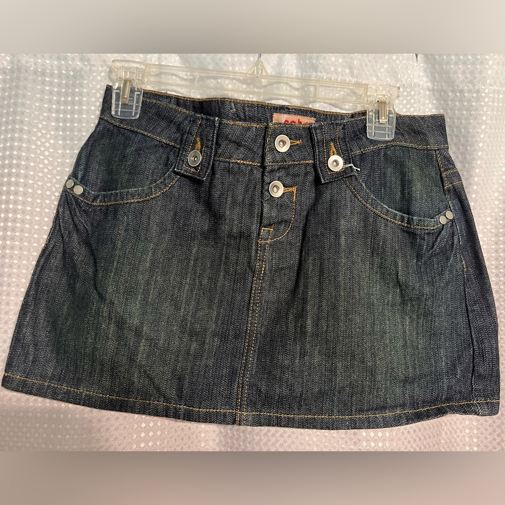 Dark Denim Blue Jean Mini Skirt Juniors 7